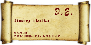 Dimény Etelka névjegykártya
